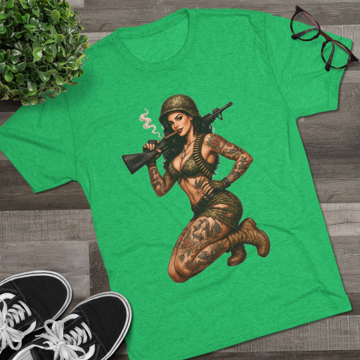 Tattooed Pin-Up Soldier (T-Shirt)
