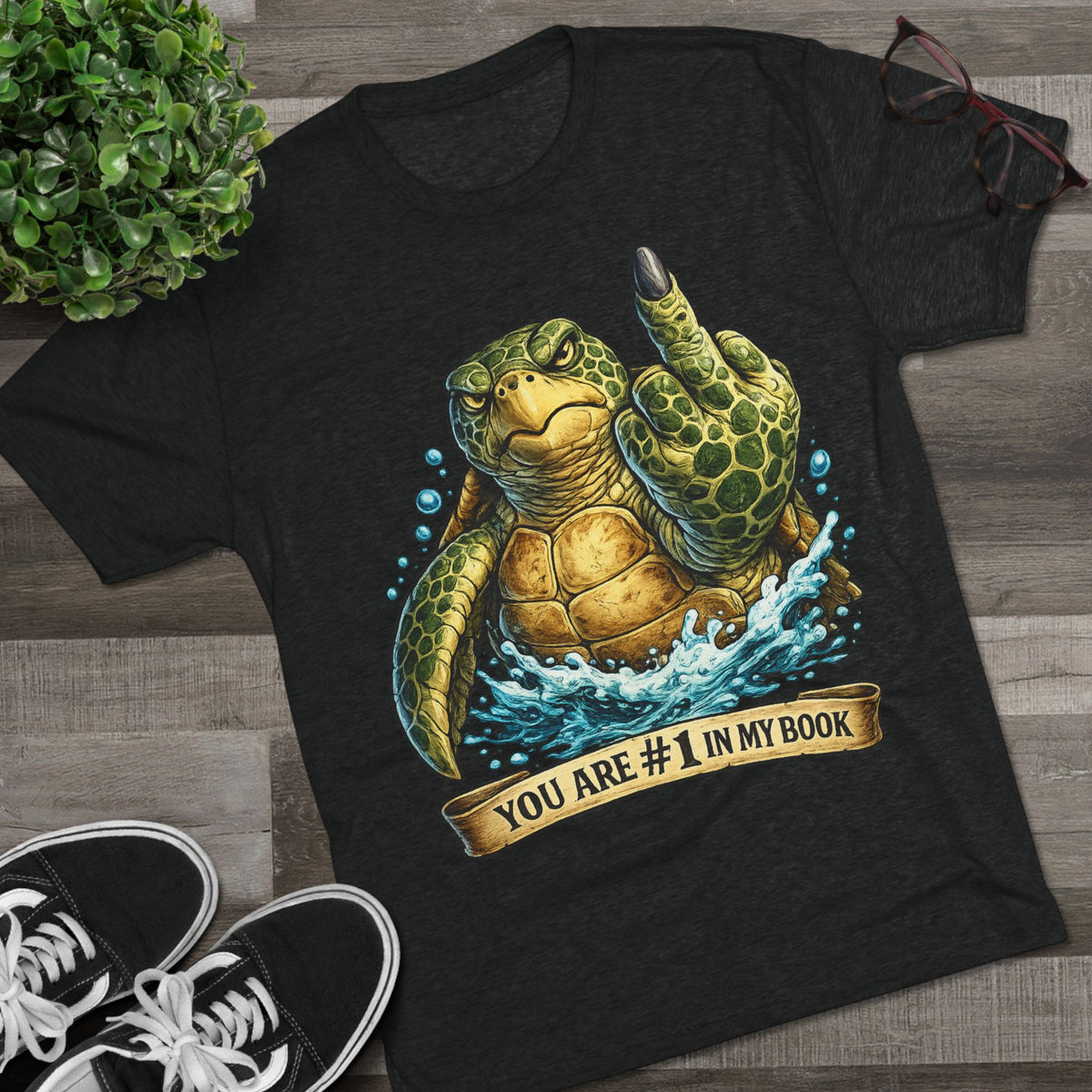 Sea Turtle Middle Finger Graphic Tee — "You Are #1 in My Book"