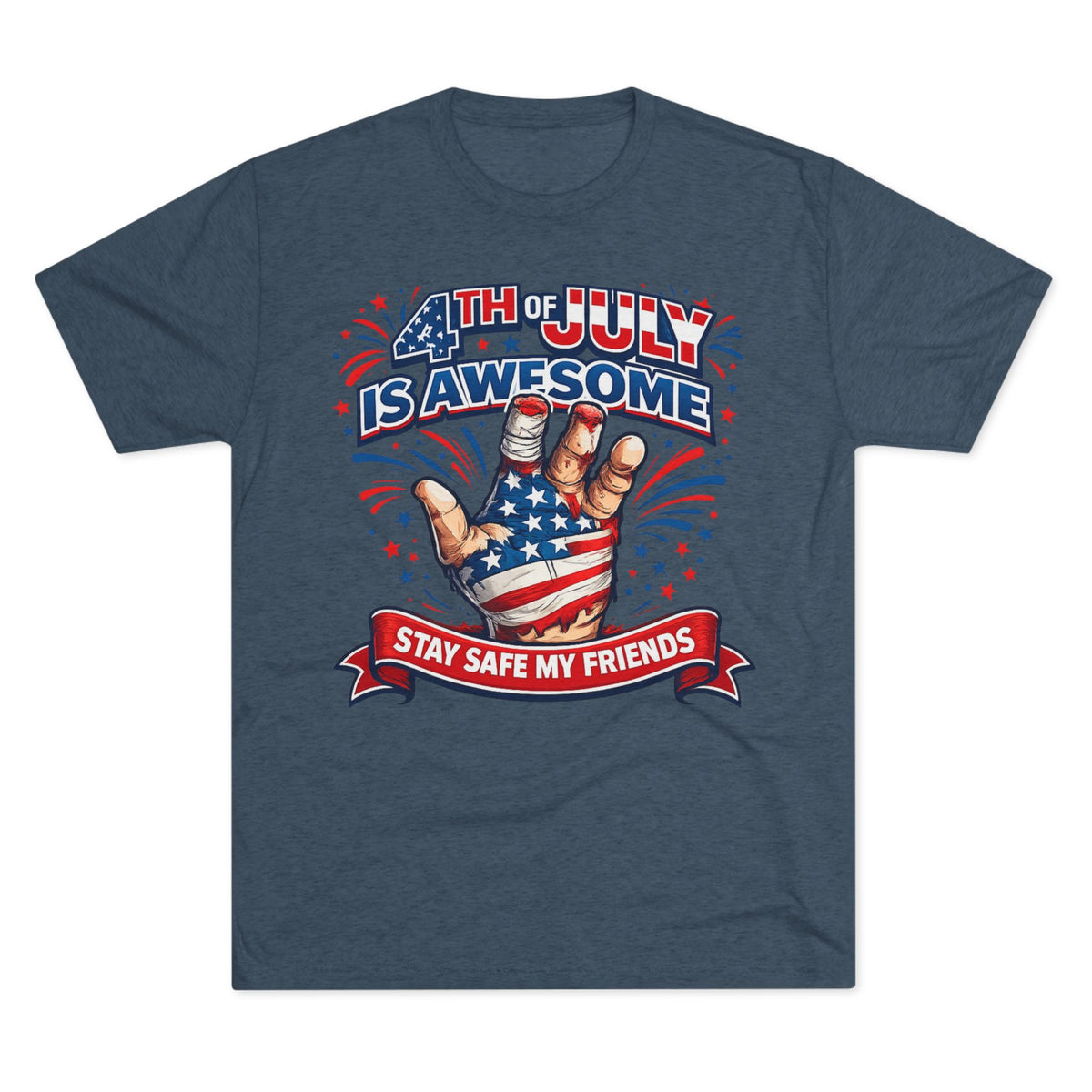 "4th of July Is Awesome" Patriotic Fireworks Shirt (Back: FUBAR)