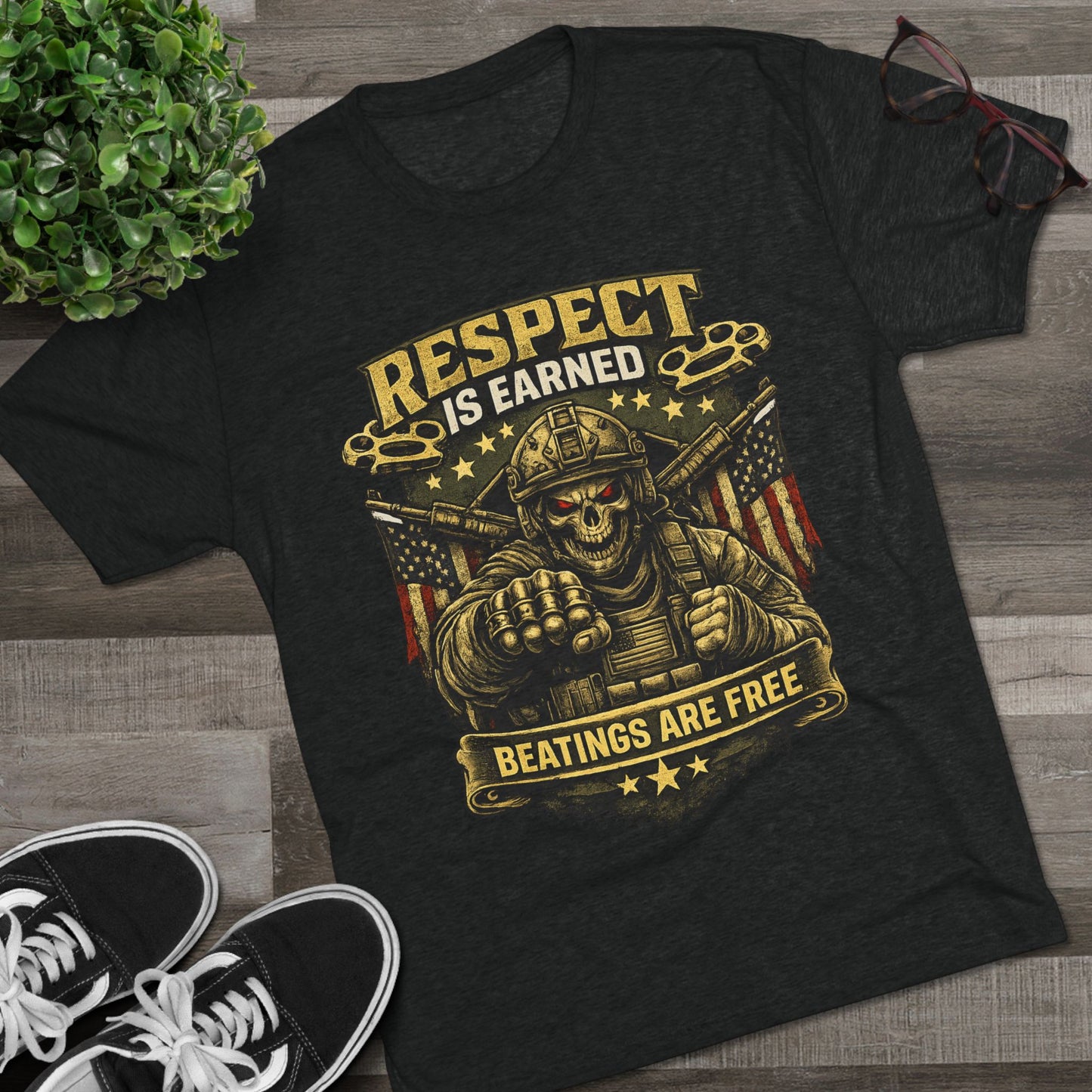 Respect Is Earned Military Skull T-Shirt