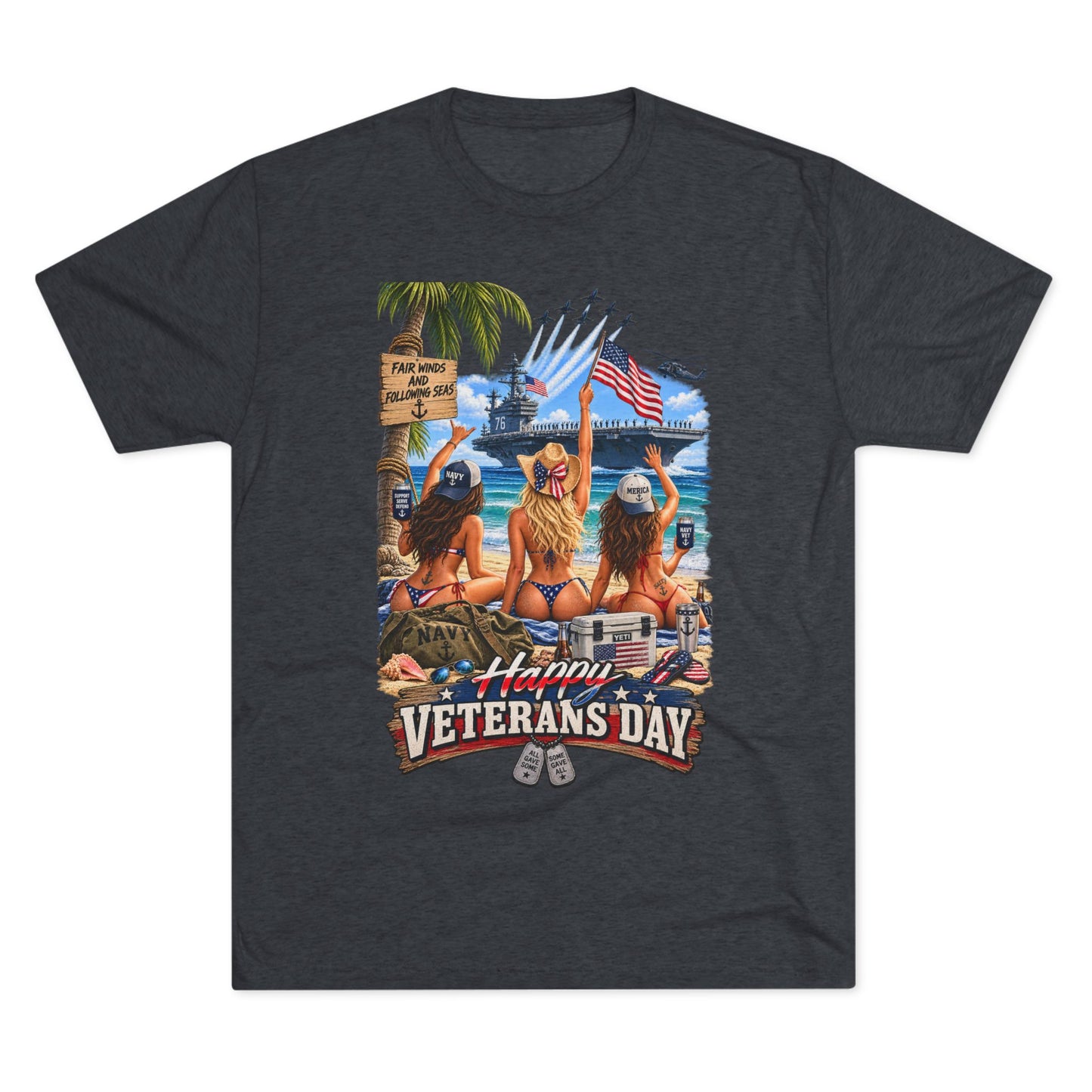 Veterans Day Beach Party T-Shirt (Ship)