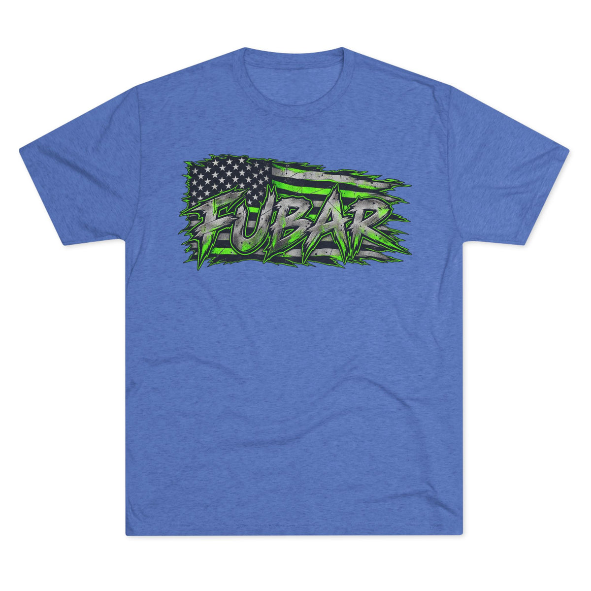 Distressed American Flag & Neon Green Script