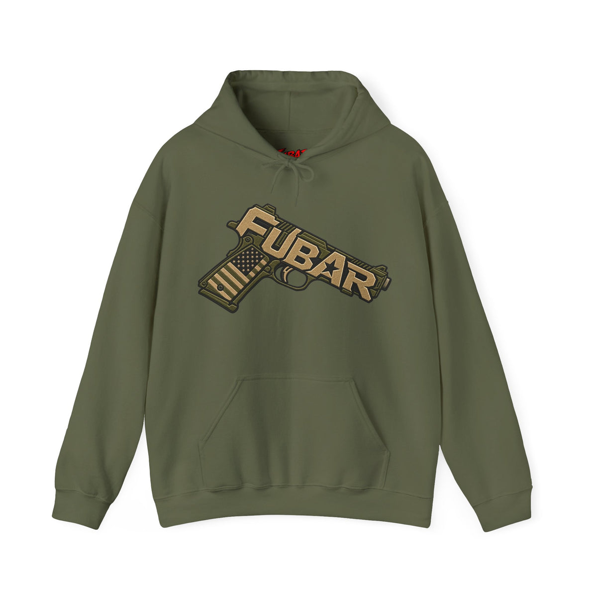 Military-Inspired Gun Graphic Pullover