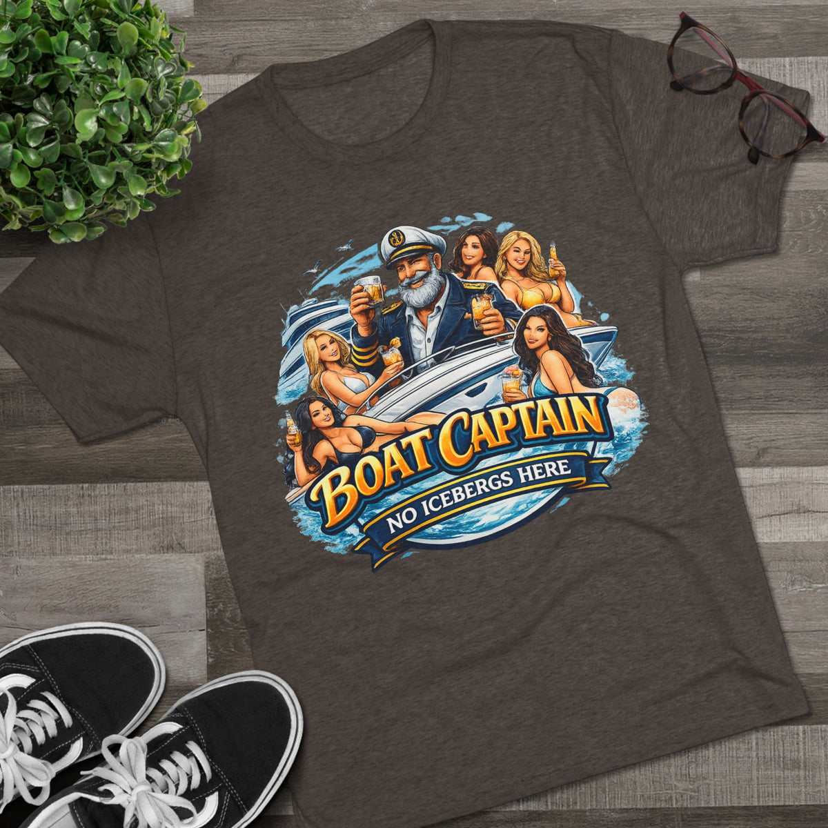 Boat Captain T‑Shirt — No Icebergs Here