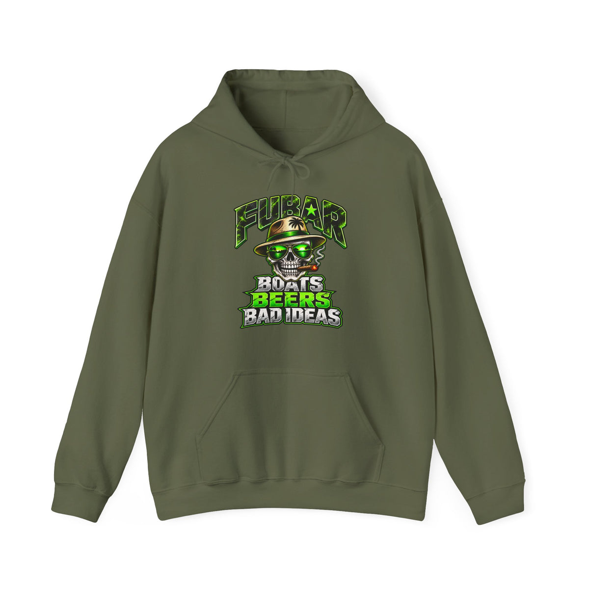 FUBAR Skull Hoodie — Boats, Beers & Bad Ideas Graphic Pullover