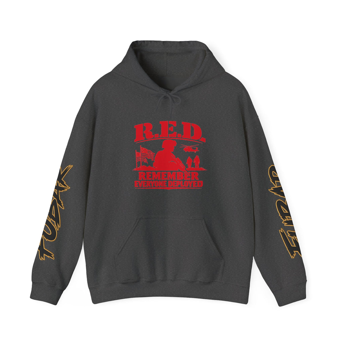 Remember Everyone Deployed (R.E.D.) Hoodie — Military Support Veteran Tribute