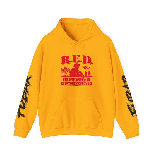 Remember Everyone Deployed (R.E.D.) Hoodie — Military Support Veteran Tribute