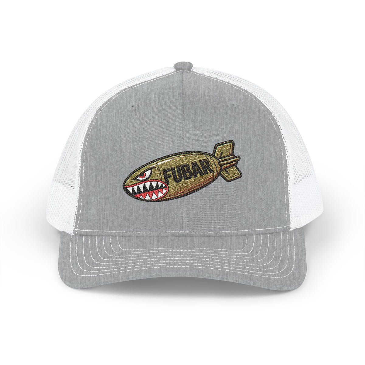 Richardson Trucker Cap — Shark Bomb Snapback (Embroidered)