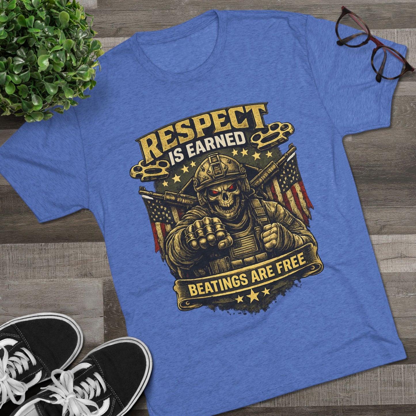 Respect Is Earned Military Skull T-Shirt