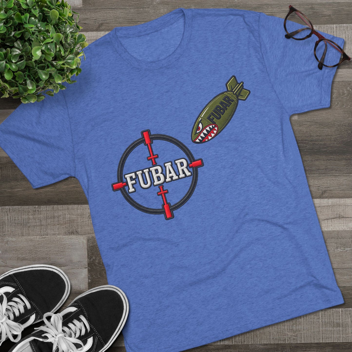 Military Inspired Bomb & Star Emblem T-Shirt