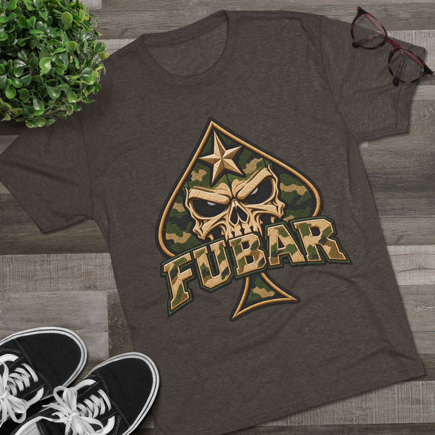 Military Ace Spade Graphic Shirt