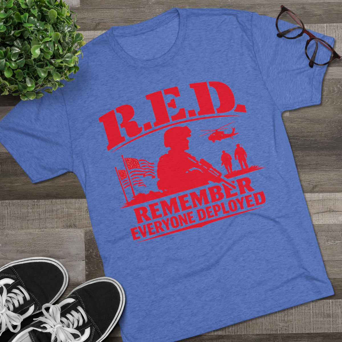 Remember Everyone Deployed (R.E.D.) Tee — FUBAR Badge Back