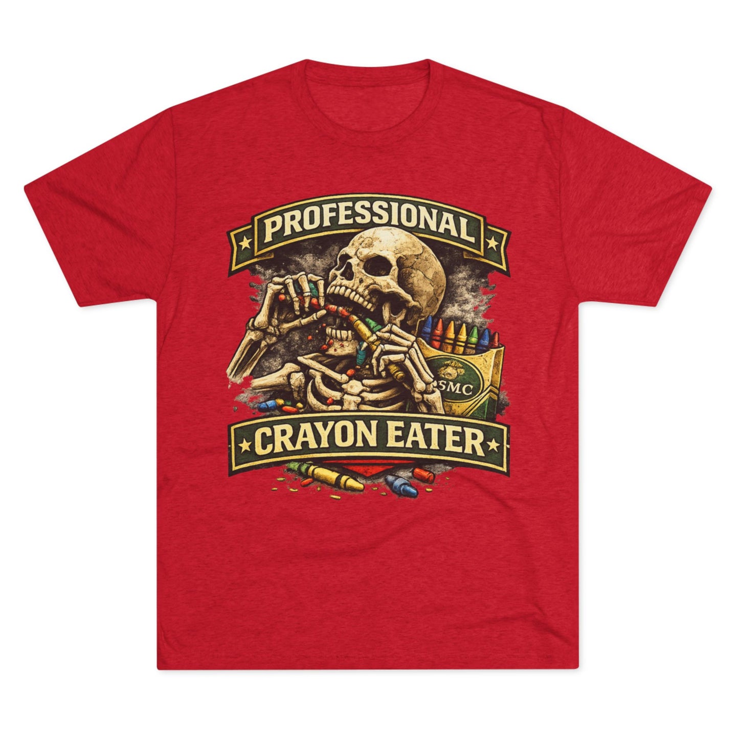 "Professional Crayon Eater" Skull Front & Pin-Up Soldier Back
