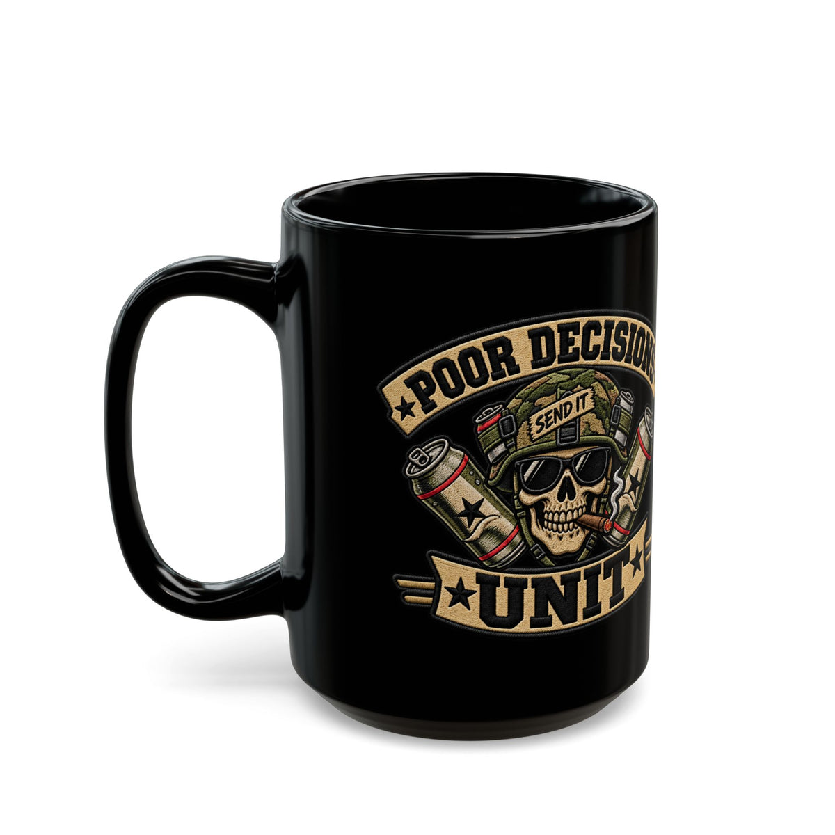 Poor Decisions Unit Black Ceramic Mug (11oz & 15oz)