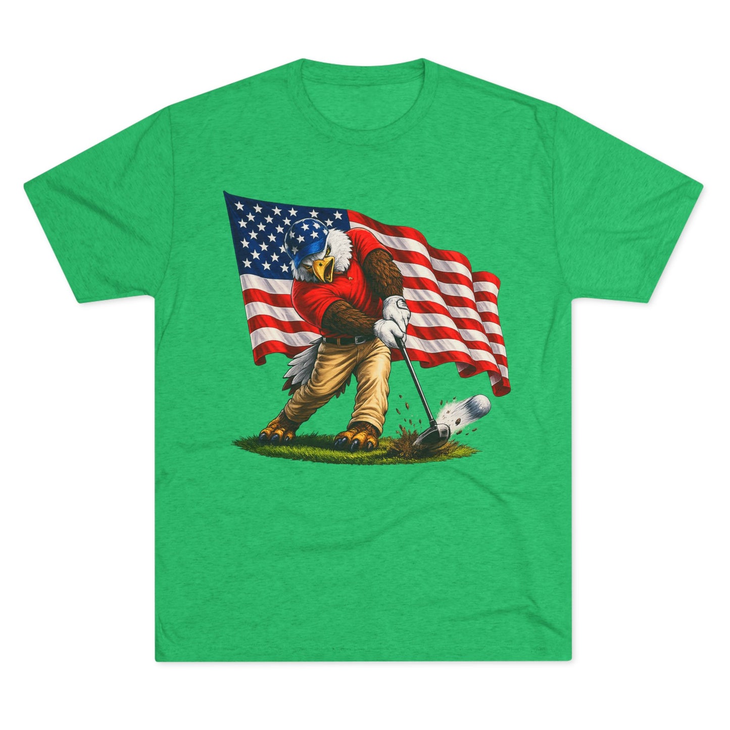 Eagle Swinging with American Flag
