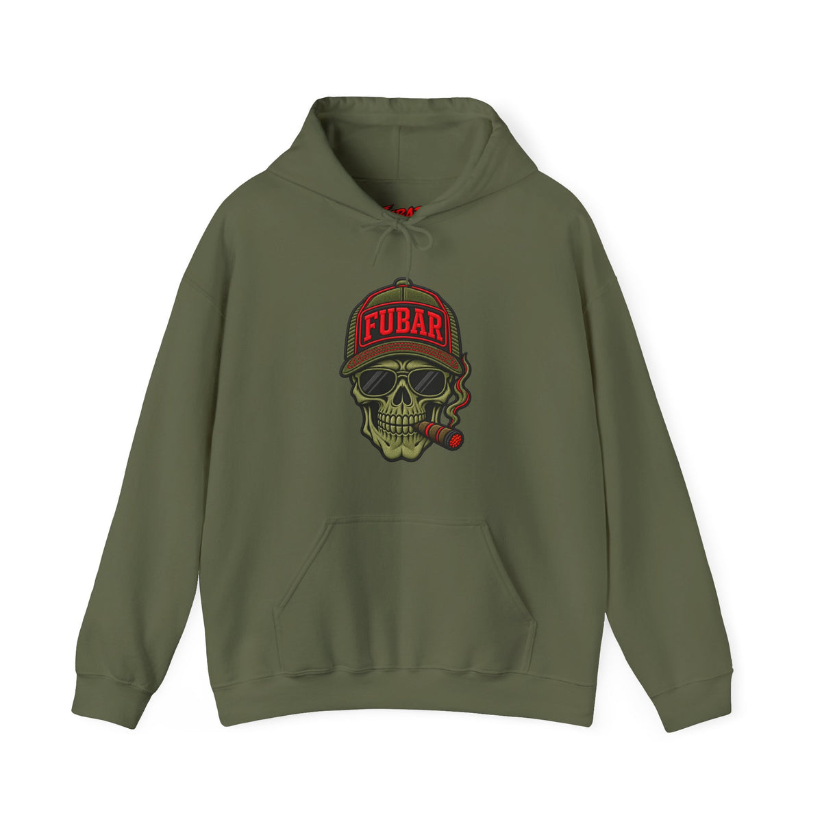 FUBAR Skull Hoodie – Tactical Skull & Rifle Graphic Pullover