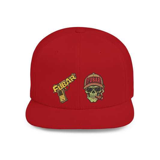Skull & Pistol Flat Bill Snapback Hat