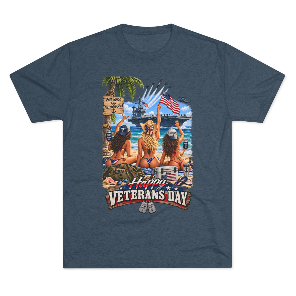 Veterans Day Beach Party T-Shirt (Ship)