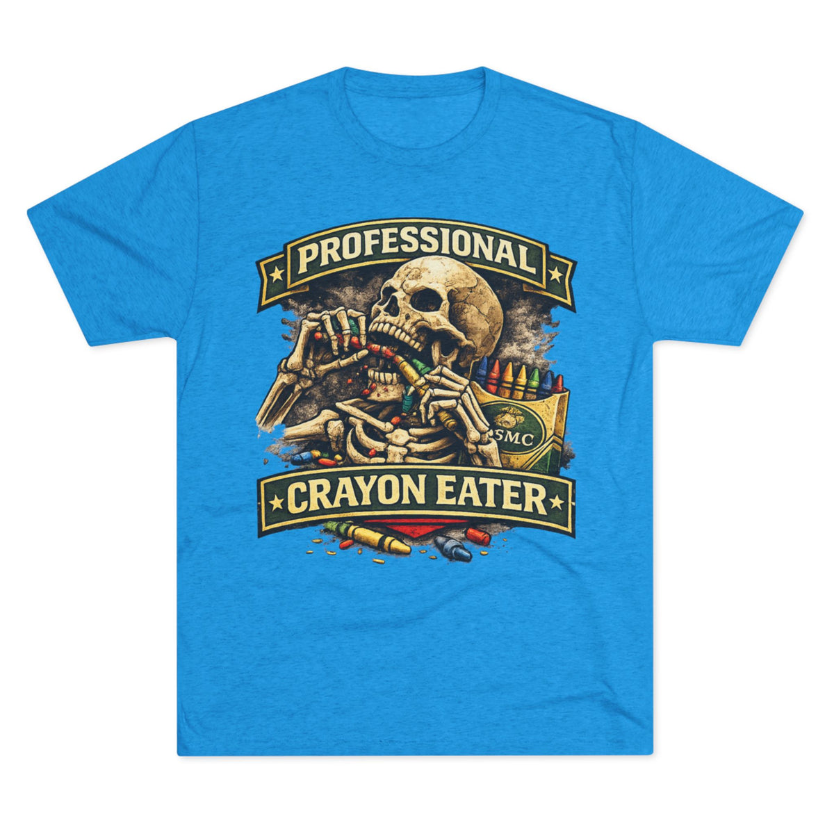 "Professional Crayon Eater" Skull Front & Pin-Up Soldier Back