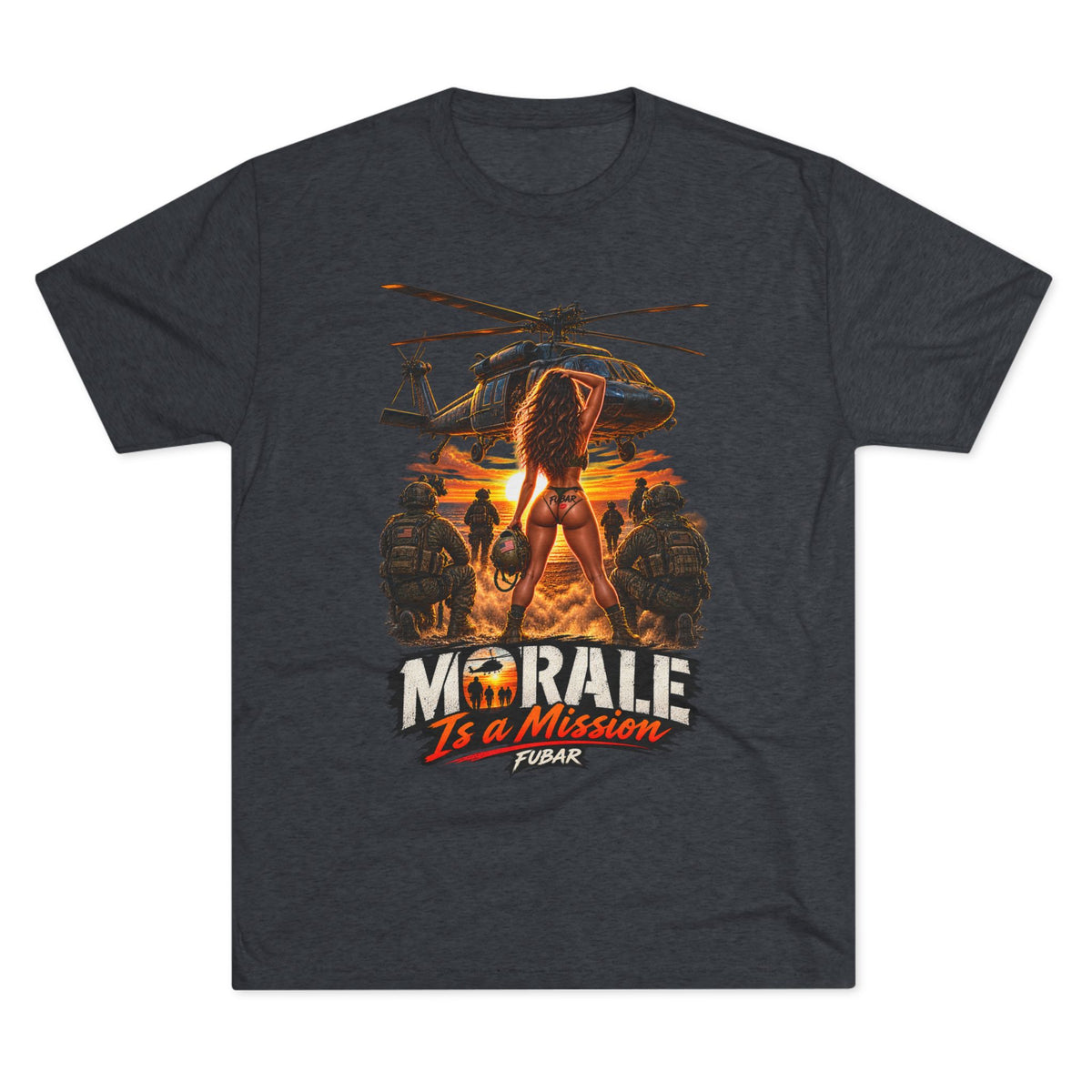 "Morale Is a Mission" FUBAR Skull Graphic Shirt