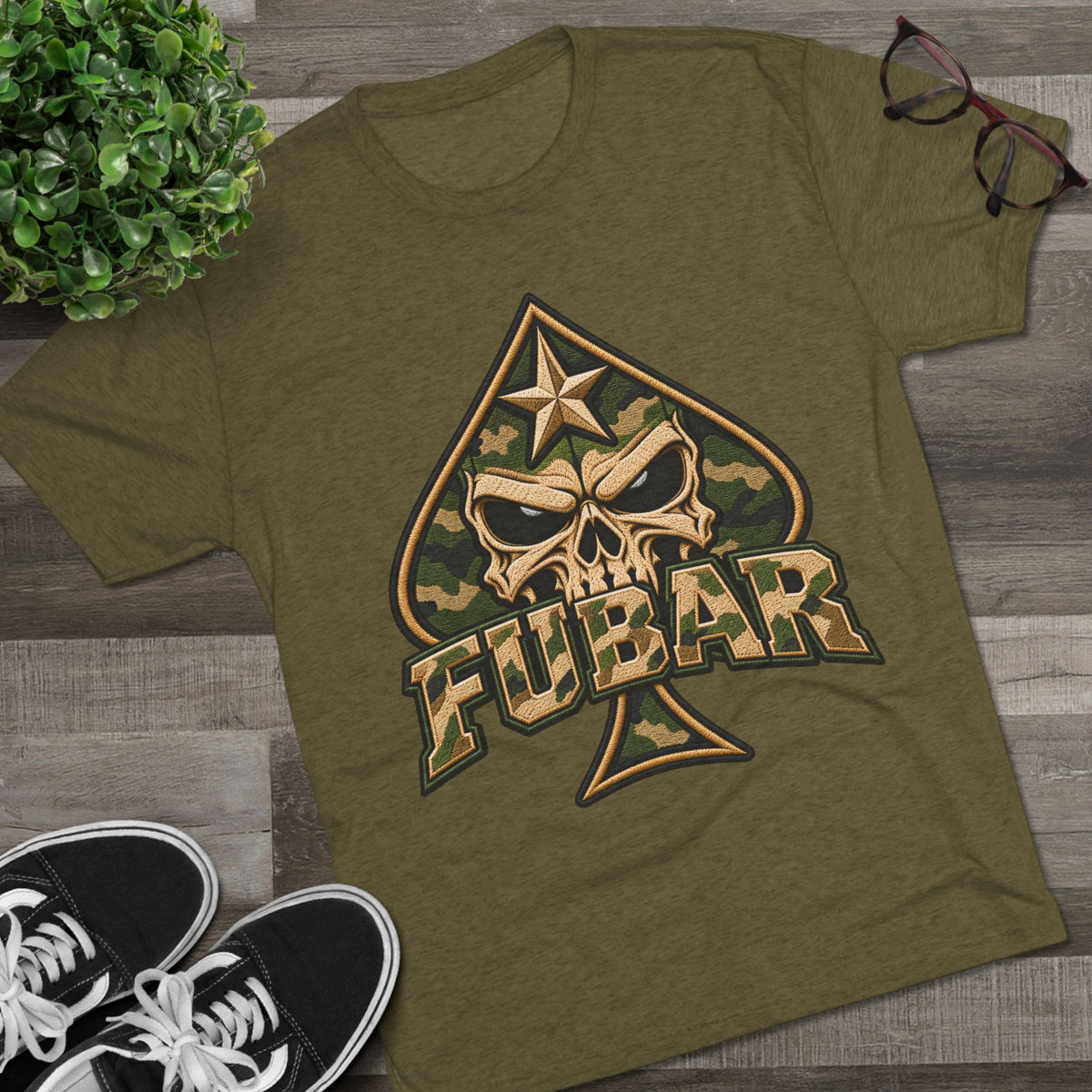 Military Ace Spade Graphic Shirt