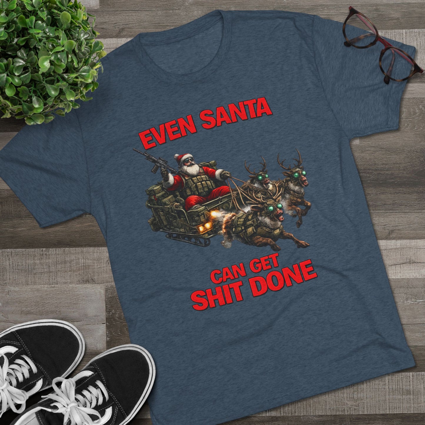 Even Santa Can Get Shit Done Christmas Tee