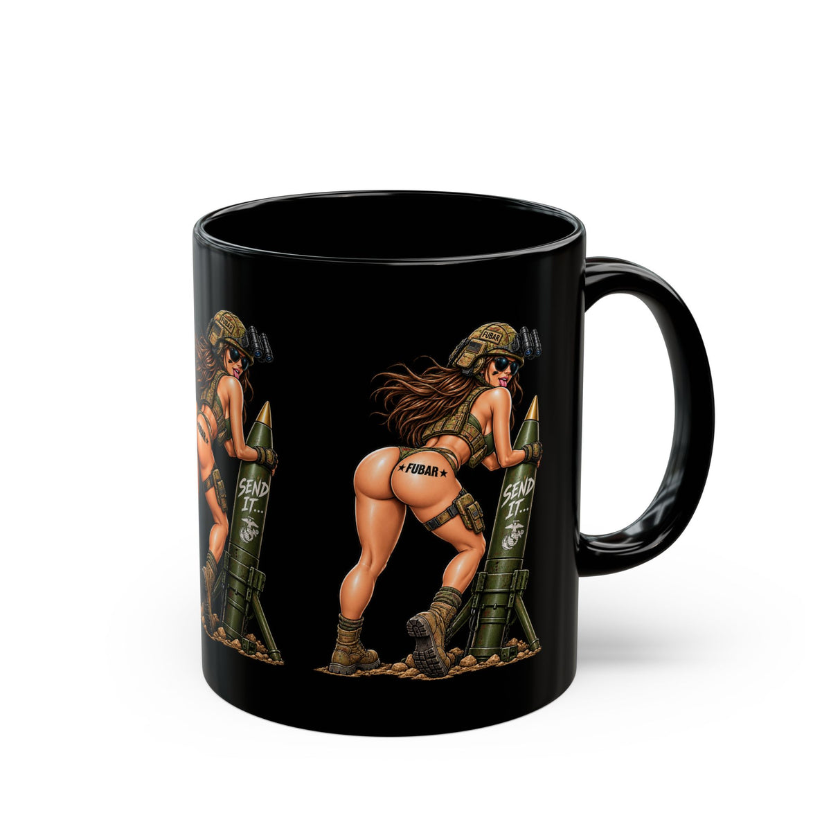 'Send It' Military Bombshell Coffee Cup (11oz & 15oz)