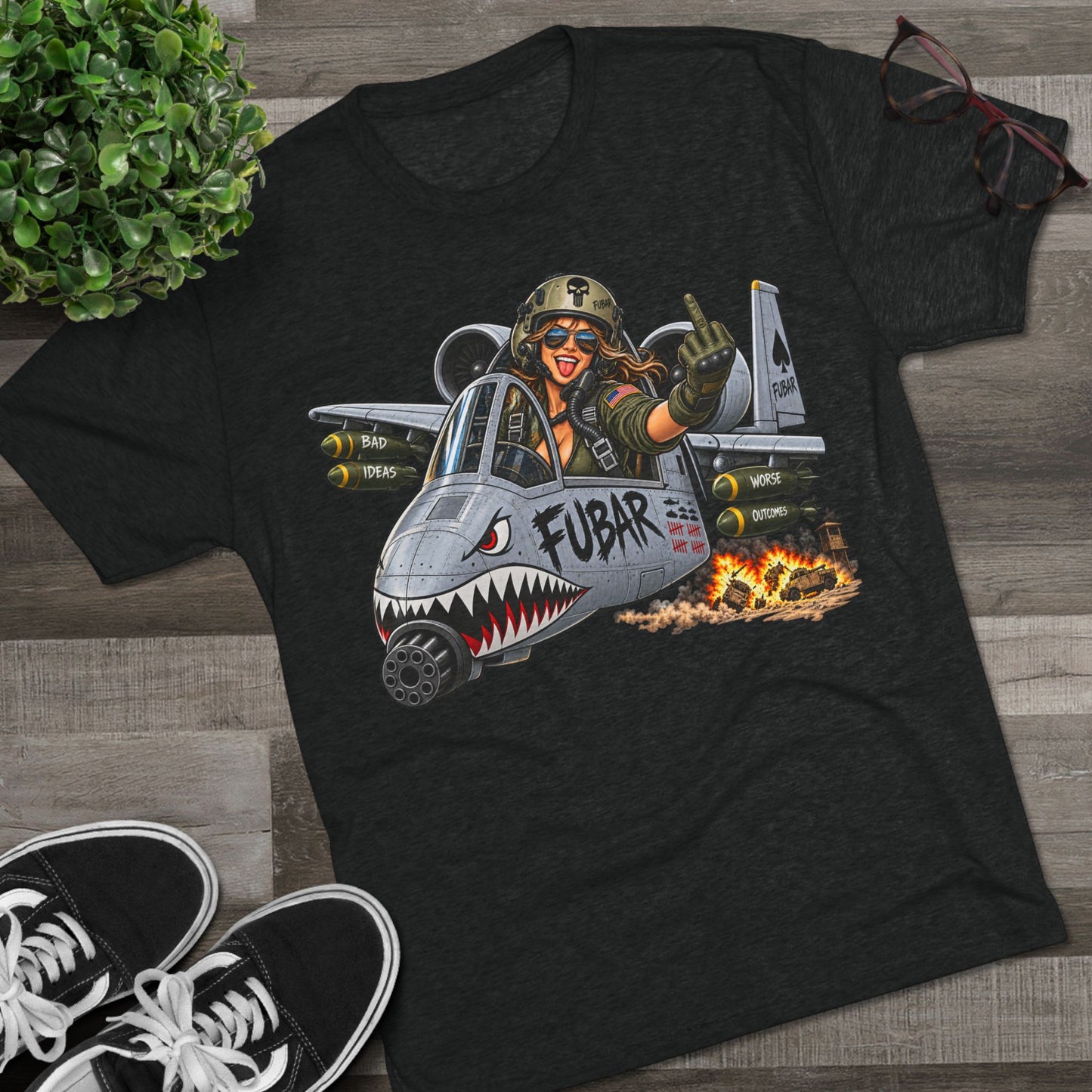Retro Military Jet Graphic Shirt