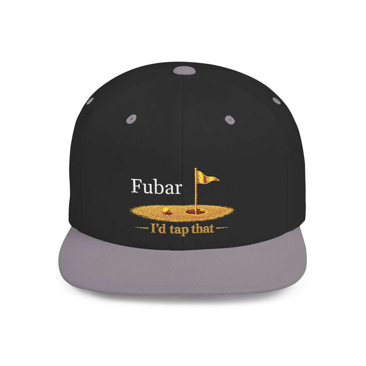 Golf Snapback Hat — Embroidered Flag & "I’d Tap That" Design