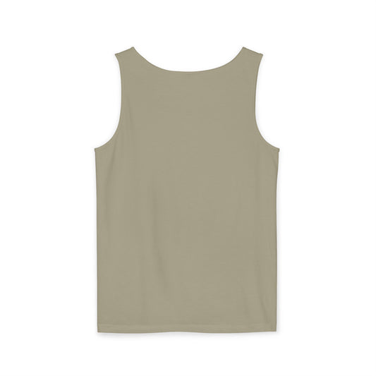 FUBAR Skull Tank Top — Cigar-Smoking Skull with Trucker Hat & Rifle Logo