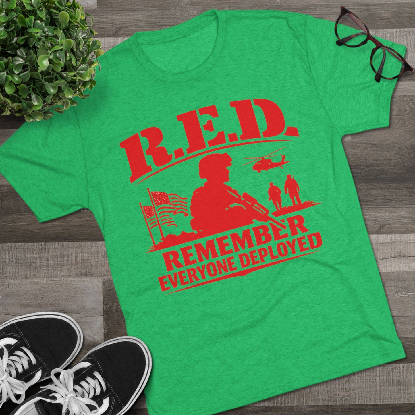 Remember Everyone Deployed (R.E.D.) Tee — FUBAR Badge Back