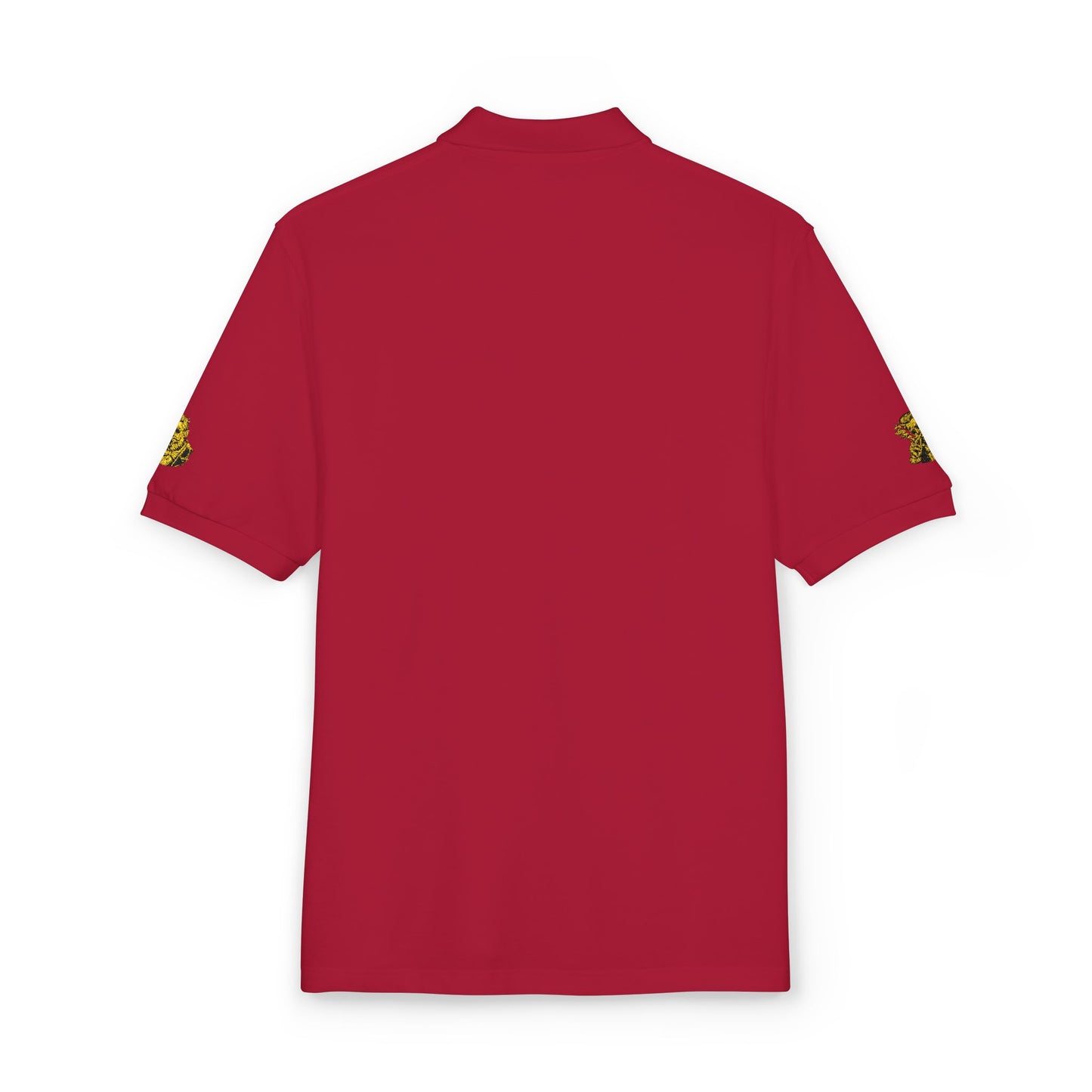 Embroidered Gold Floral Crest Polo Shirt