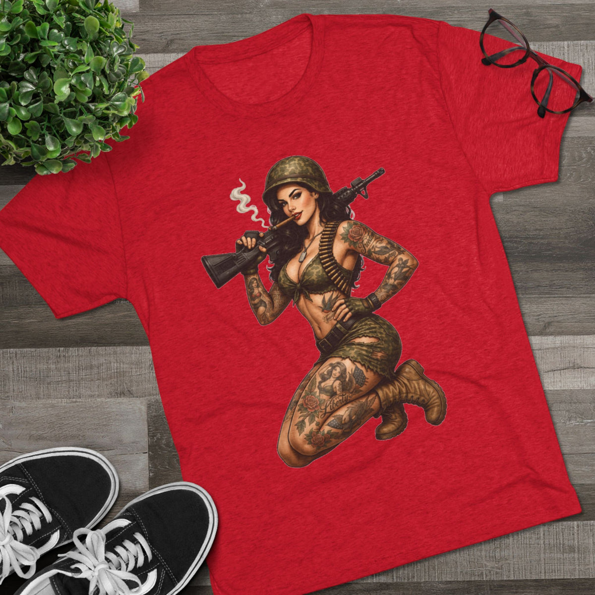 Tattooed Pin-Up Soldier (T-Shirt)