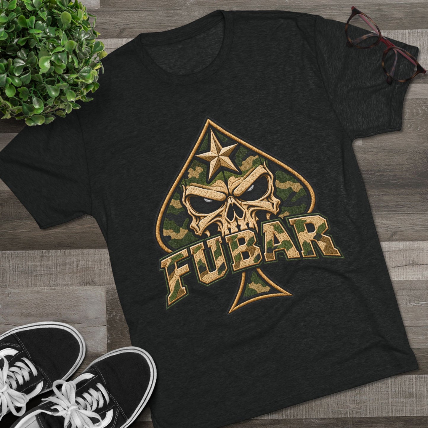 Military Ace Spade Graphic Shirt