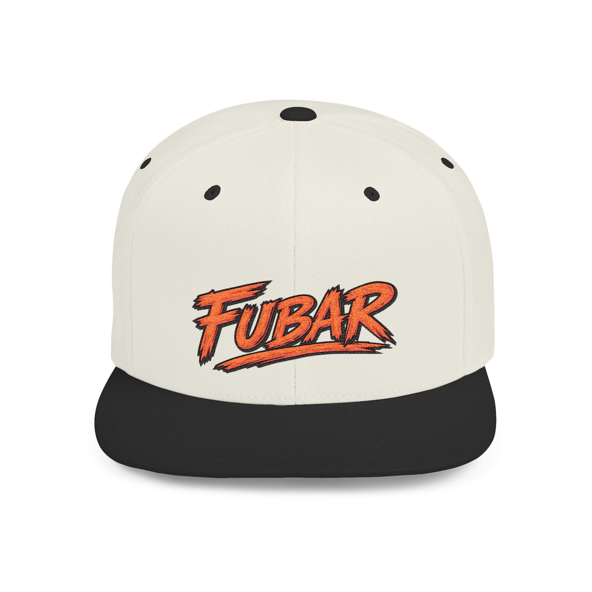 Snapback Hat — Retro 'FUBAR' Graphic Flat Bill Cap