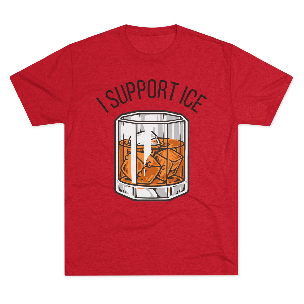 Support Ice Whiskey T-Shirt — I.C.E. Bar Glass Cocktail Tee