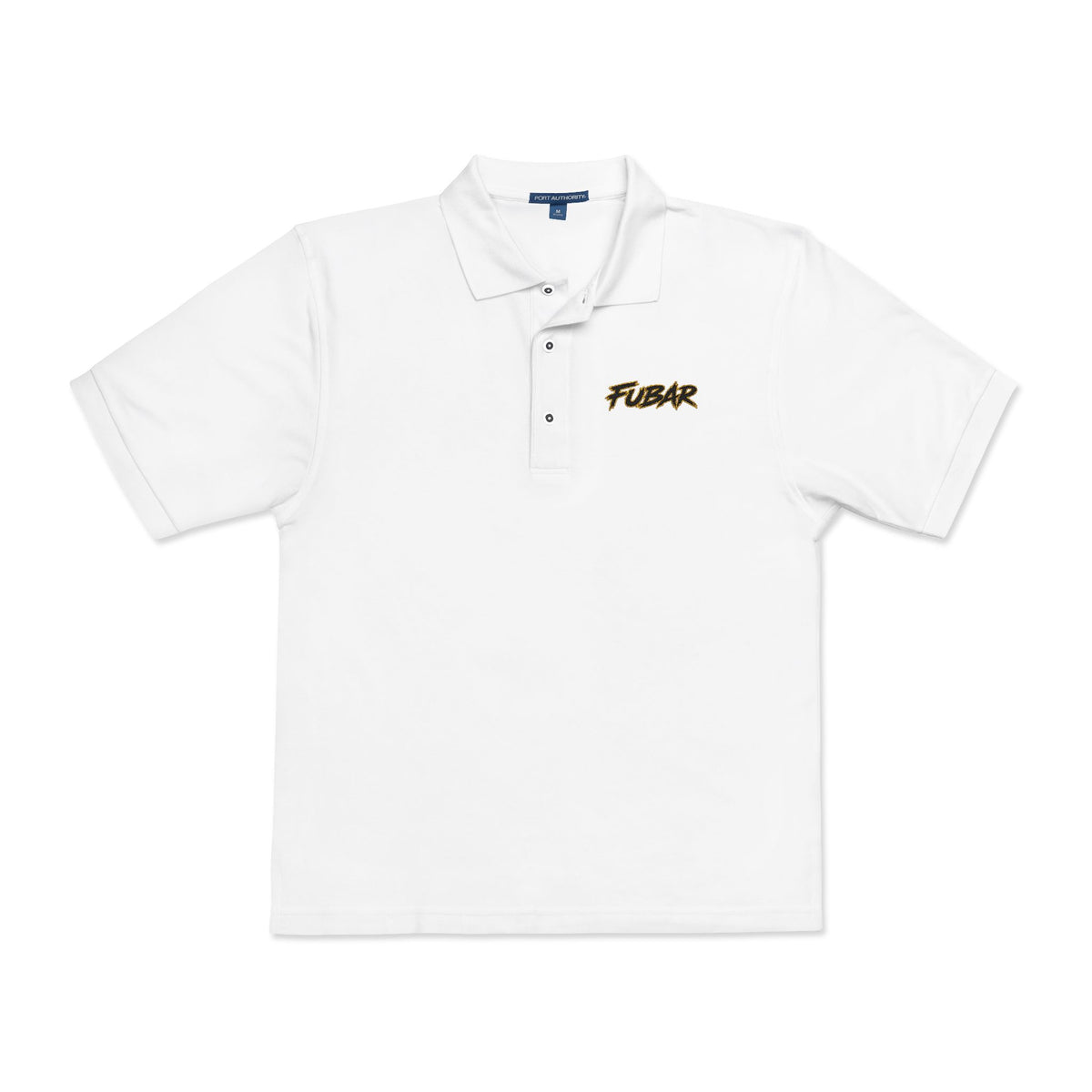 Embroidered 'FUBAR' Polo Shirt — Blank Sleeves