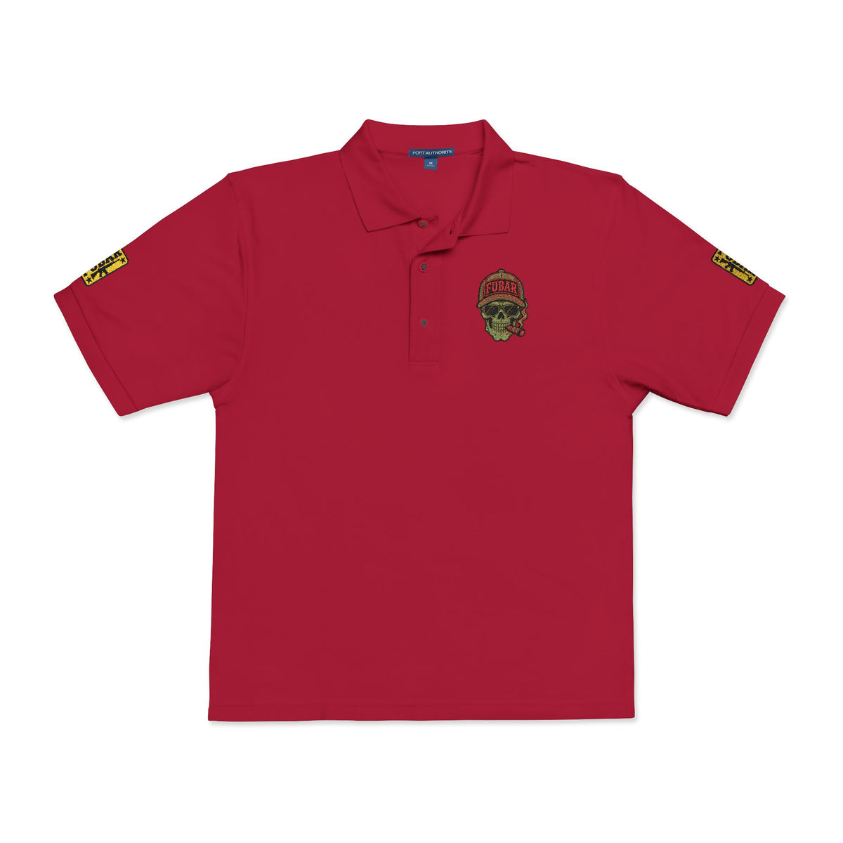 Embroidered Floral Skull Polo Shirt — Tactical Day of the Dead Style