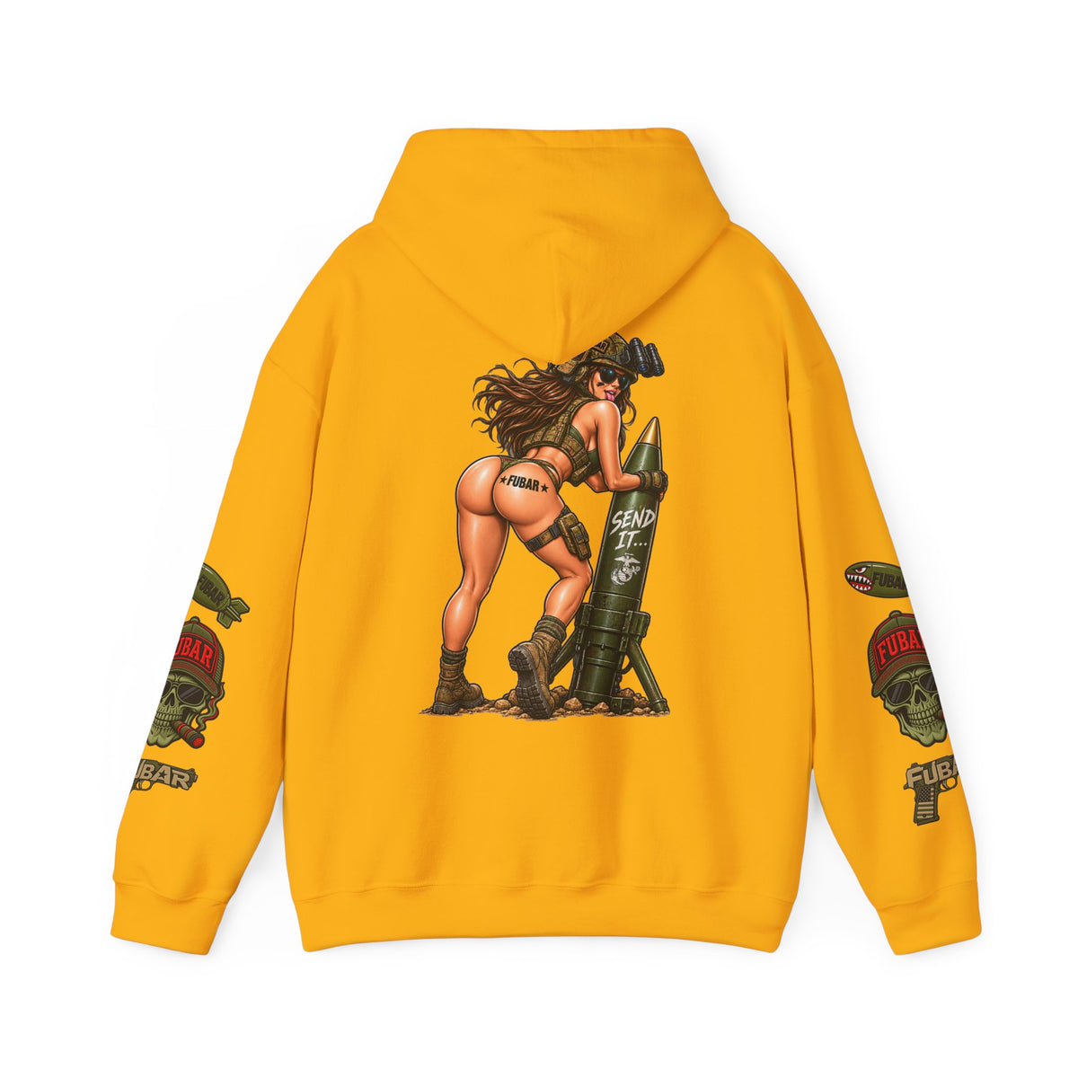 FUBAR Fashion Hoodie — Pin-Up Bomber Girl Graphic Pullover