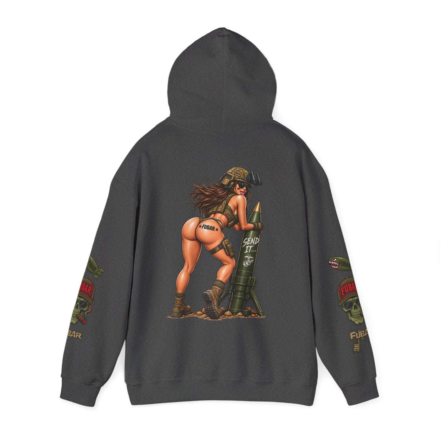 FUBAR Fashion Hoodie — Pin-Up Bomber Girl Graphic Pullover
