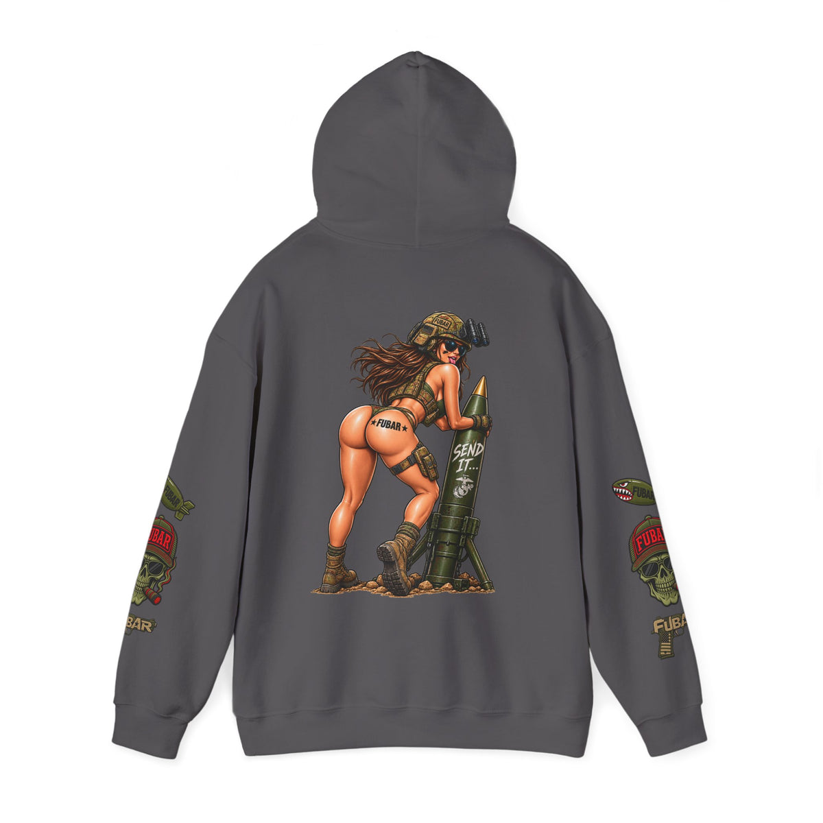 FUBAR Fashion Hoodie — Pin-Up Bomber Girl Graphic Pullover