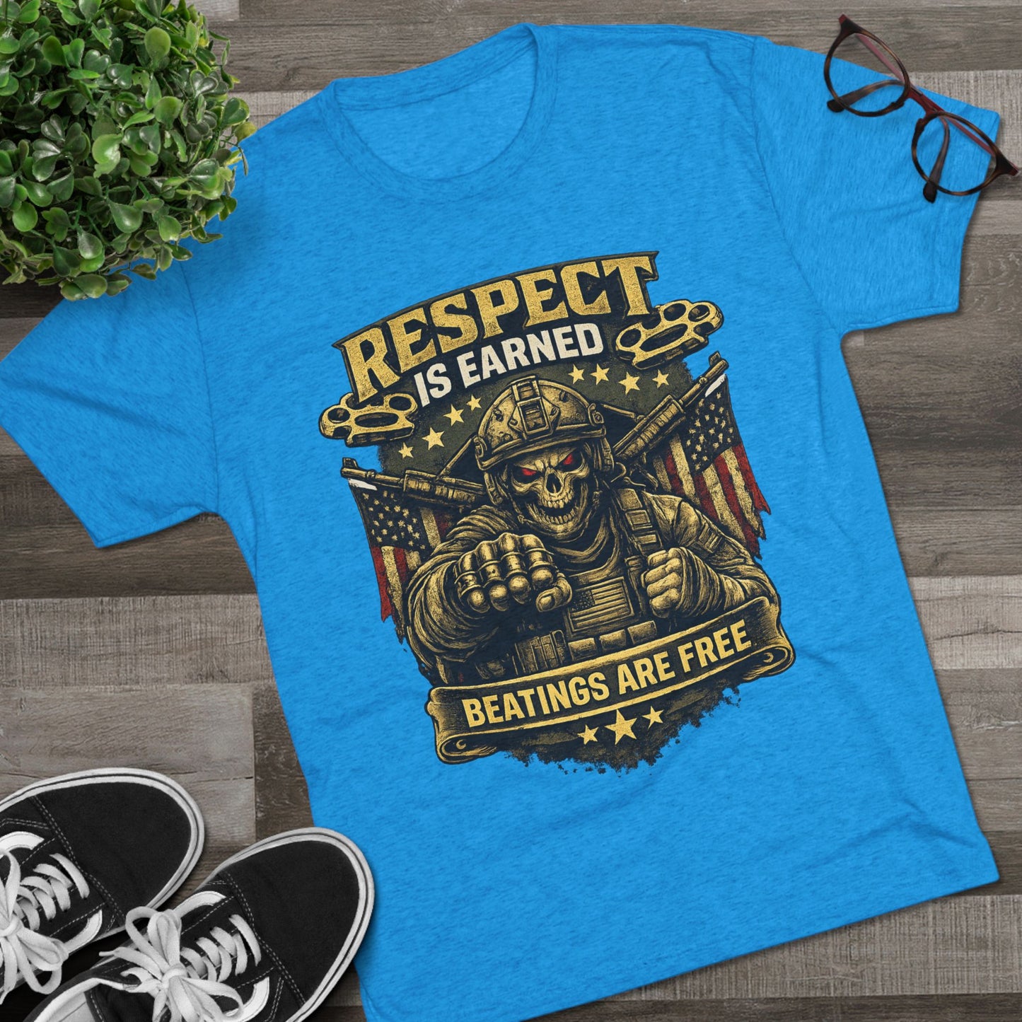 Respect Is Earned Military Skull T-Shirt