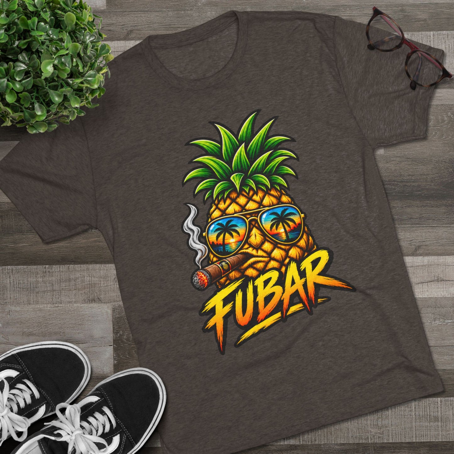FUBAR Pineapple T-Shirt — Tropical Sunglasses Graphic Tee