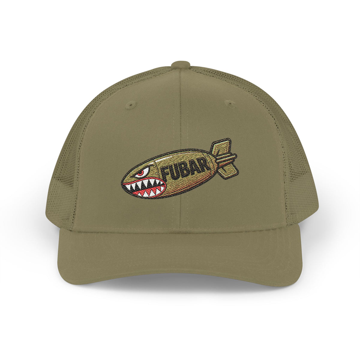 Richardson Trucker Cap — Shark Bomb Snapback (Embroidered)