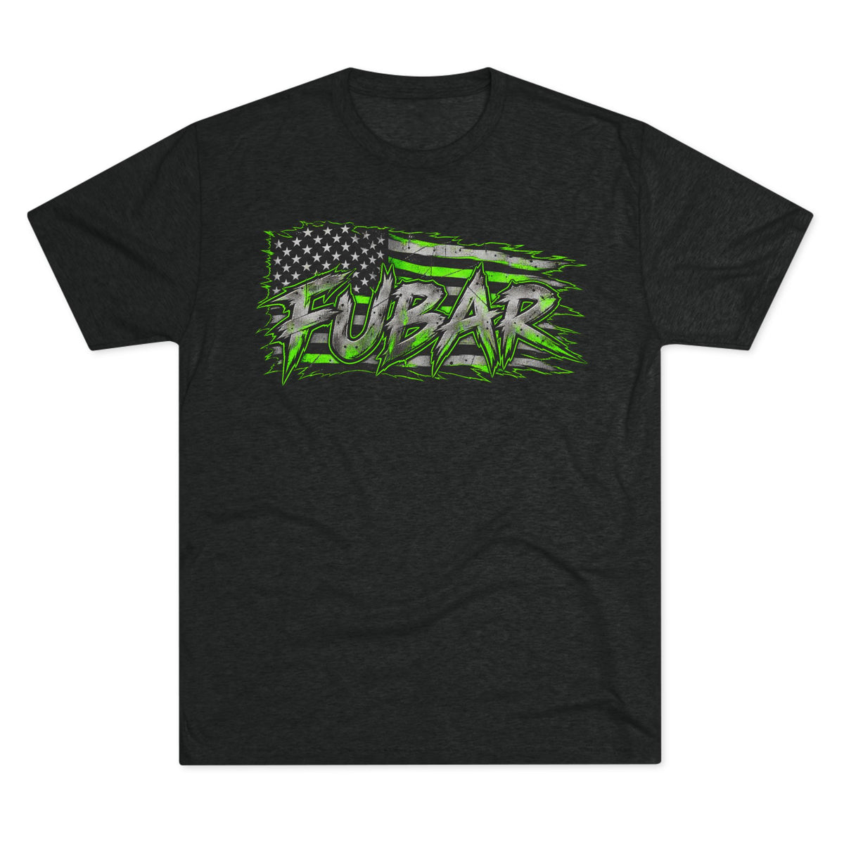 Distressed American Flag & Neon Green Script