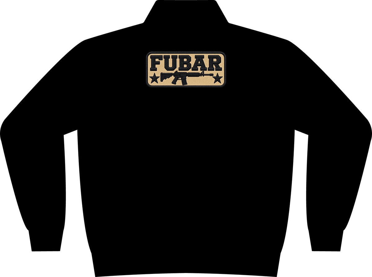 Quarter-Zip Fleece Sweatshirt — Minimal 'FUBAR' Chest Logo