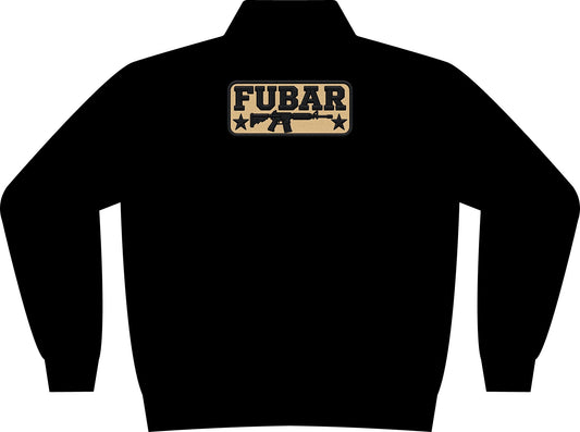Quarter-Zip Fleece Sweatshirt — Minimal 'FUBAR' Chest Logo