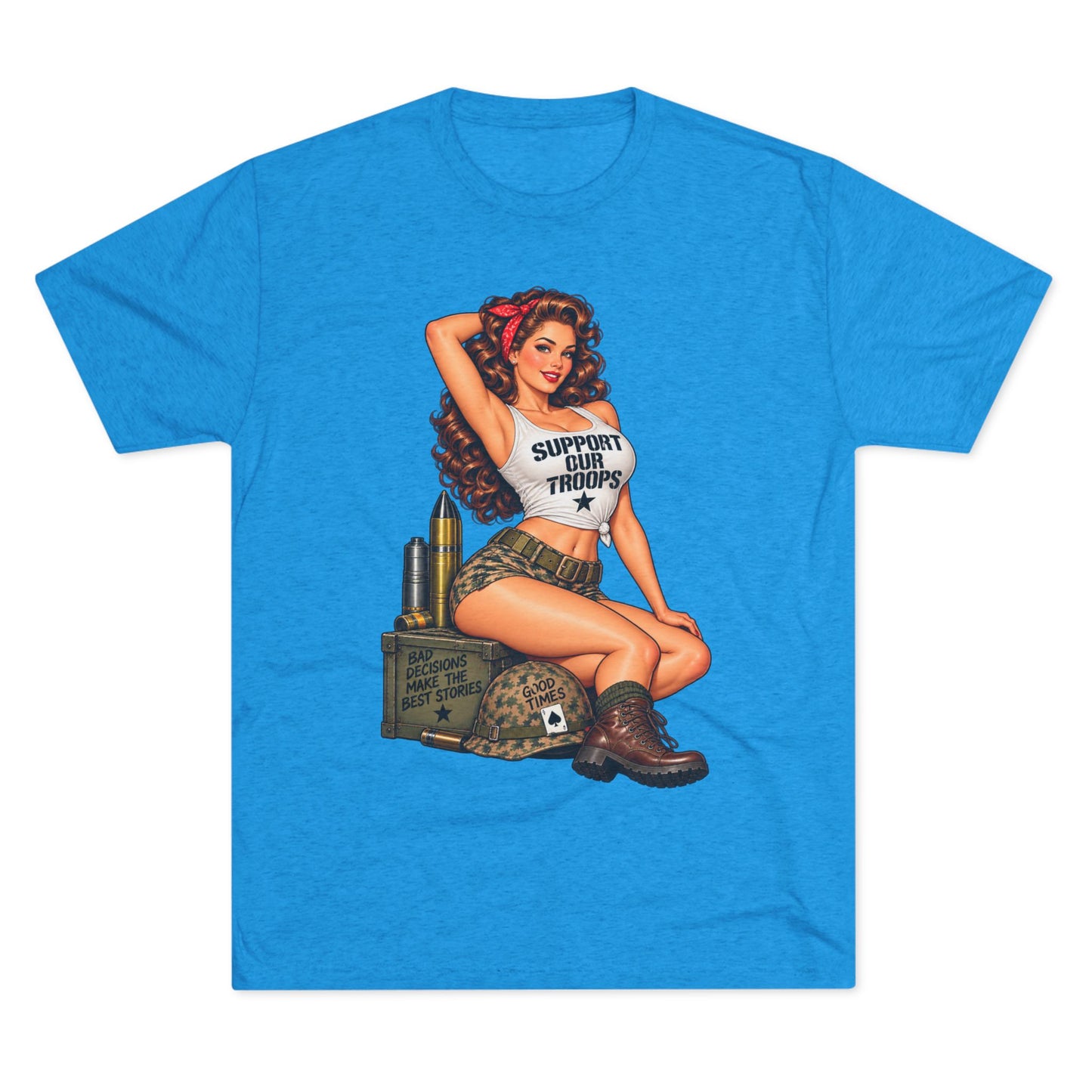 Support Our Troops Pinup T‑Shirt