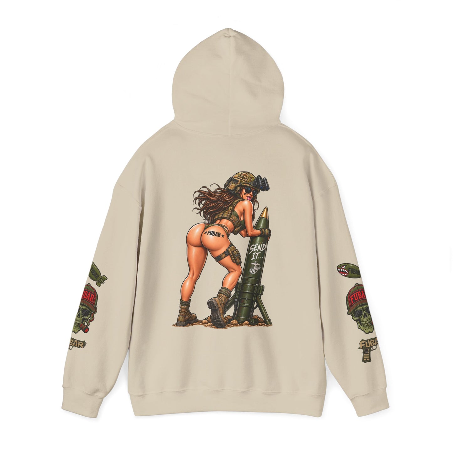 FUBAR Fashion Hoodie — Pin-Up Bomber Girl Graphic Pullover