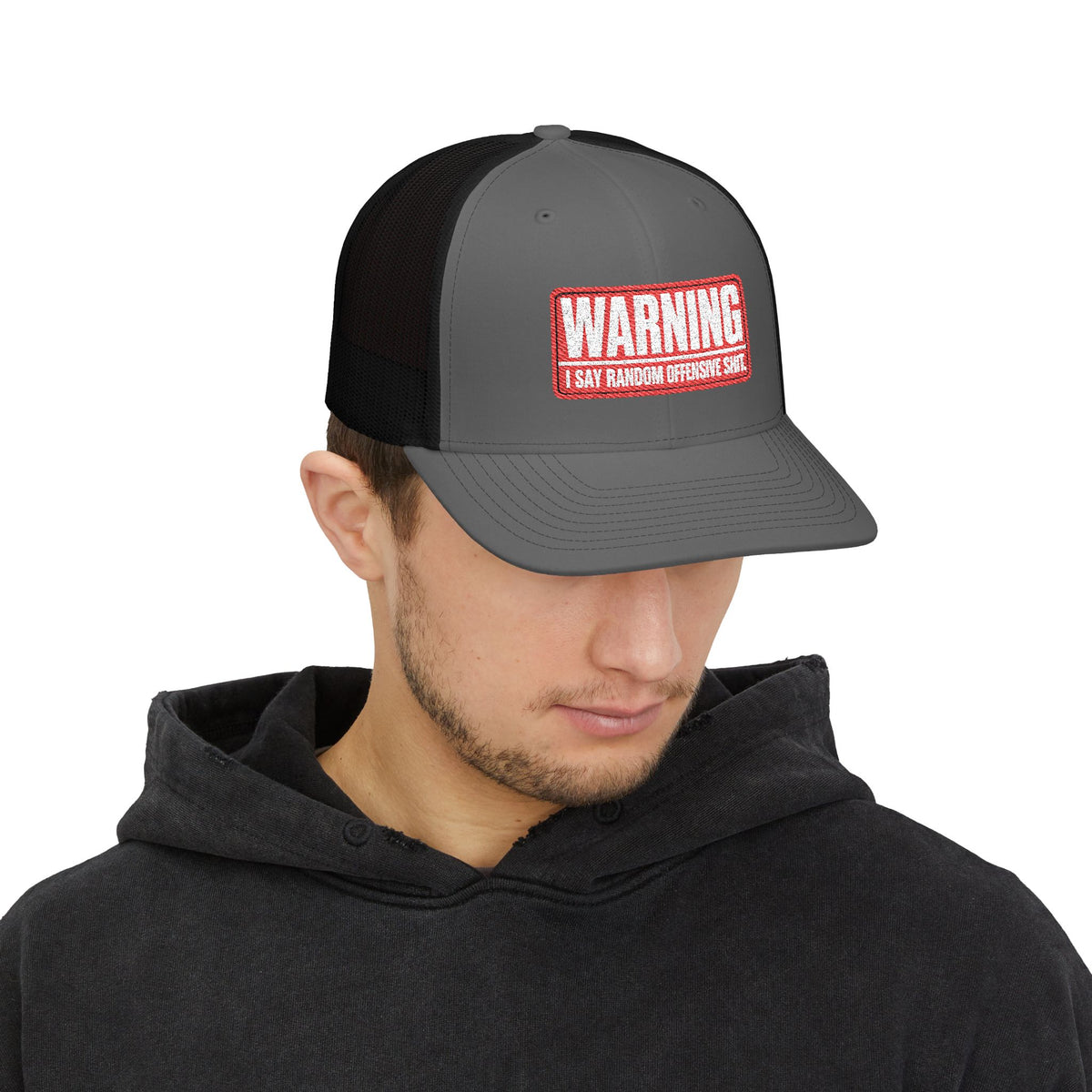 Richardson-Warning- Snapback Trucker Cap (Embroidered)